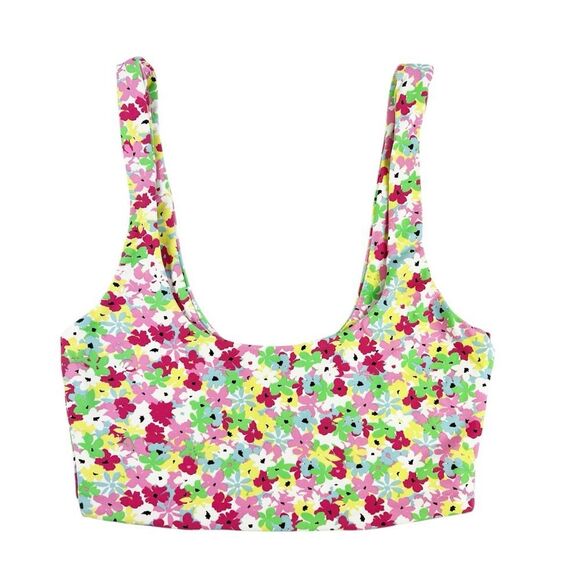 Zara Multi Floral Sleeveless Crop Tank Top Size Small - Picture 1 of 7